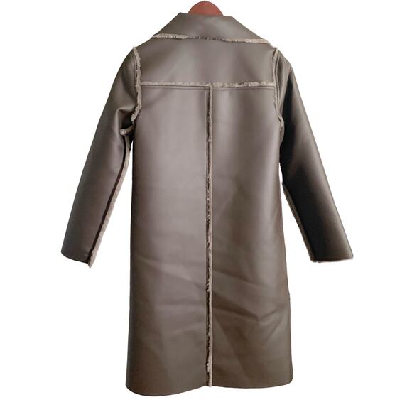 Anthropologie Kerry Reversible Faux Fur Coat XS Grey - Picture 4 of 8